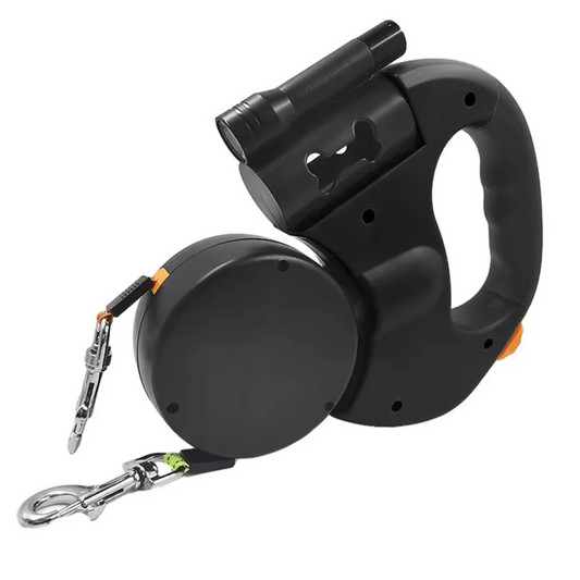 Doppel-Hundeleine mit LED-Licht
