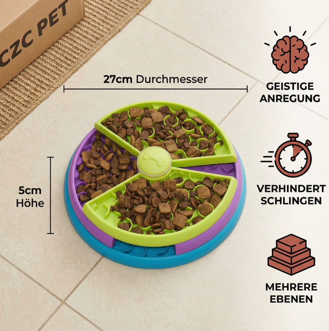 3-in-1 Intelligenz-Futterpuzzle für Hunde