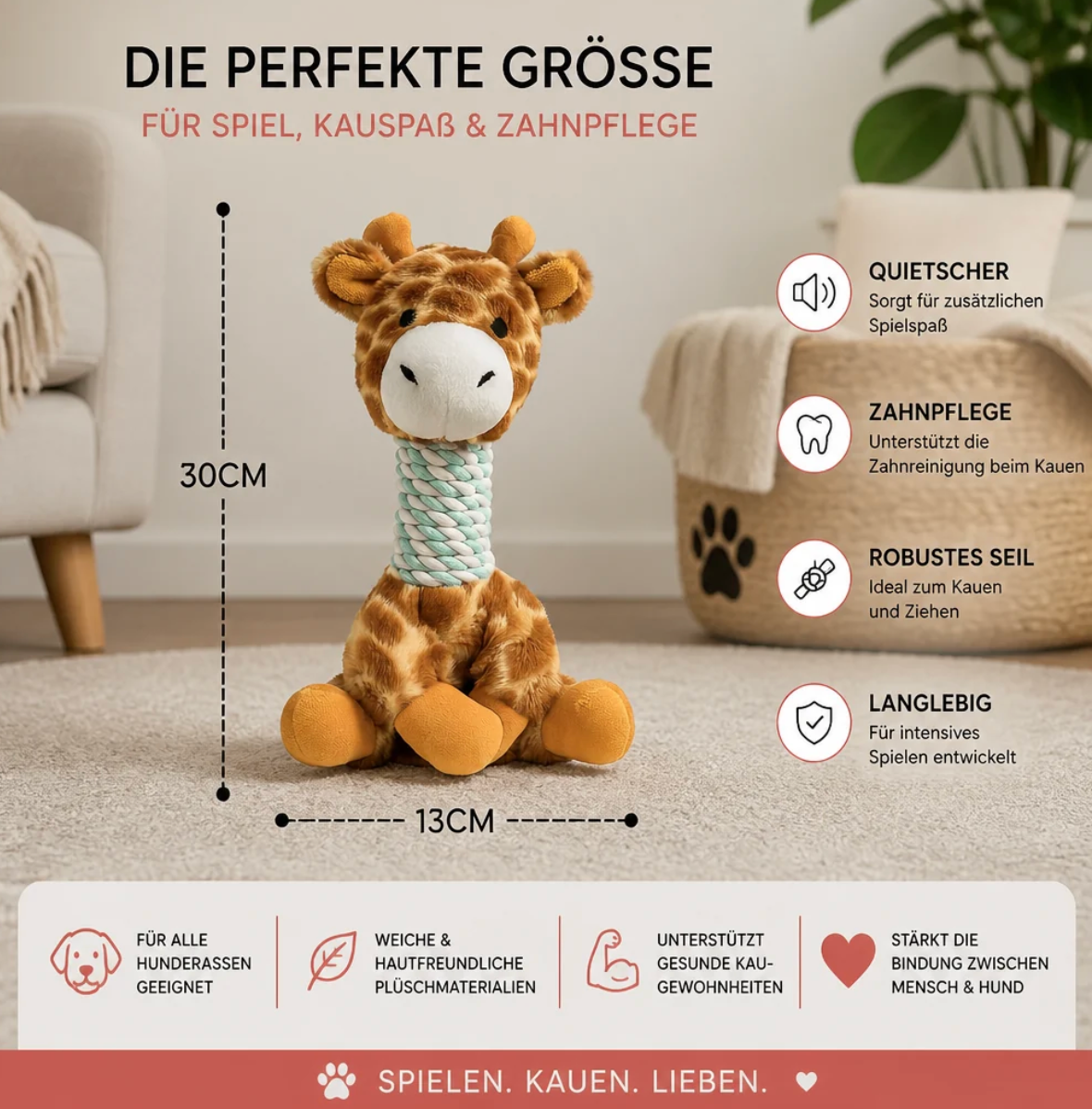 Plüsch-Kauspielzeug für Hunde