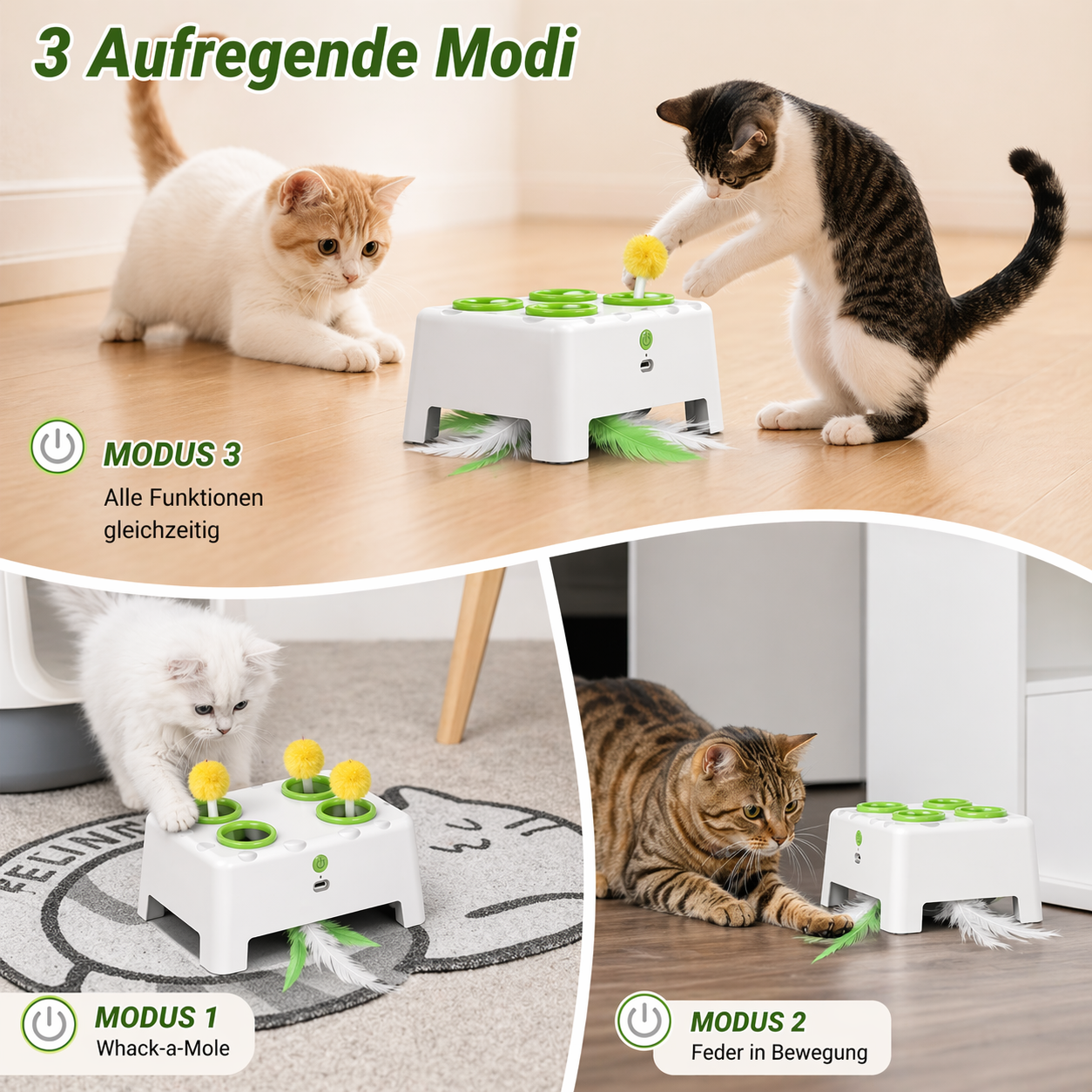 Automatisches Katzen Spielzeug mit Feder