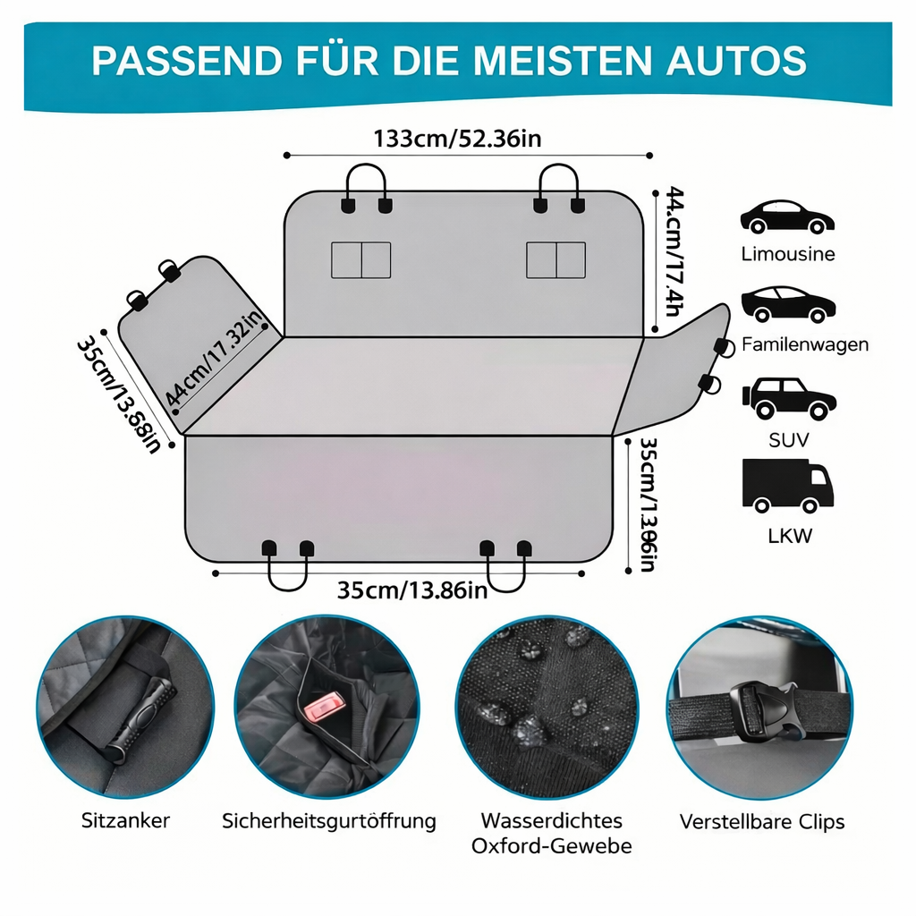 Wasserdichter Autositzbezug & Hundehängematte
