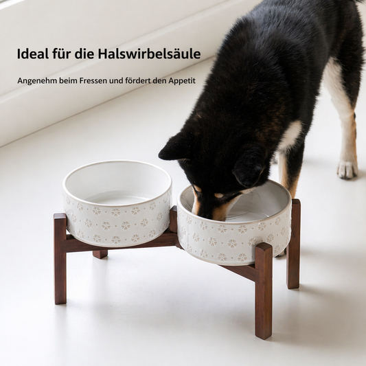 Erhöhter Doppelnapf Keramik