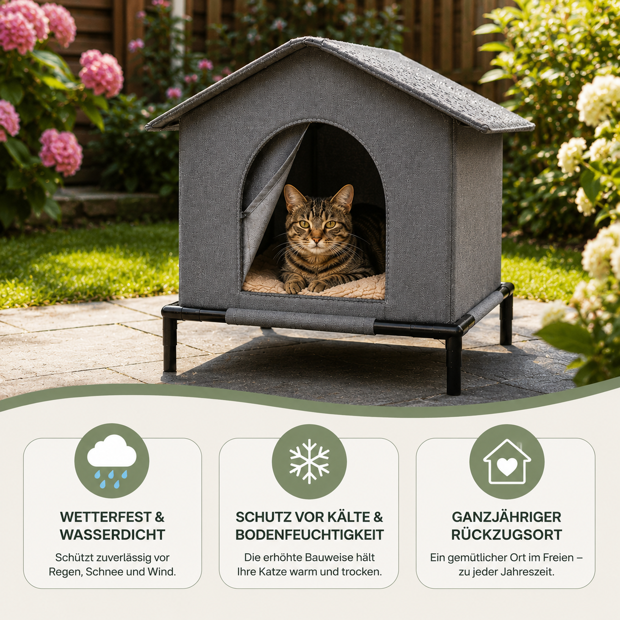Wetterfestes Katzenhaus Outdoor