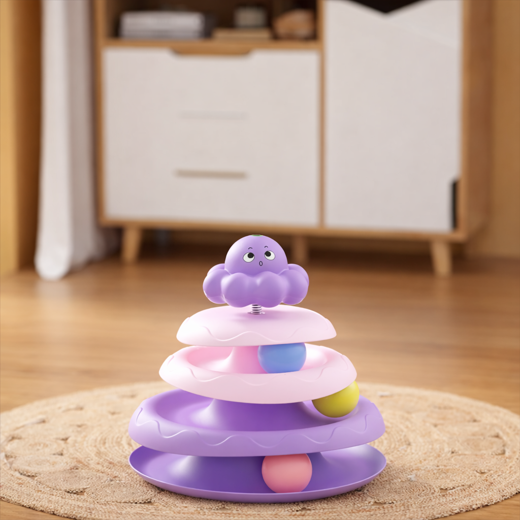 Katzen Spielturm mit Bällen