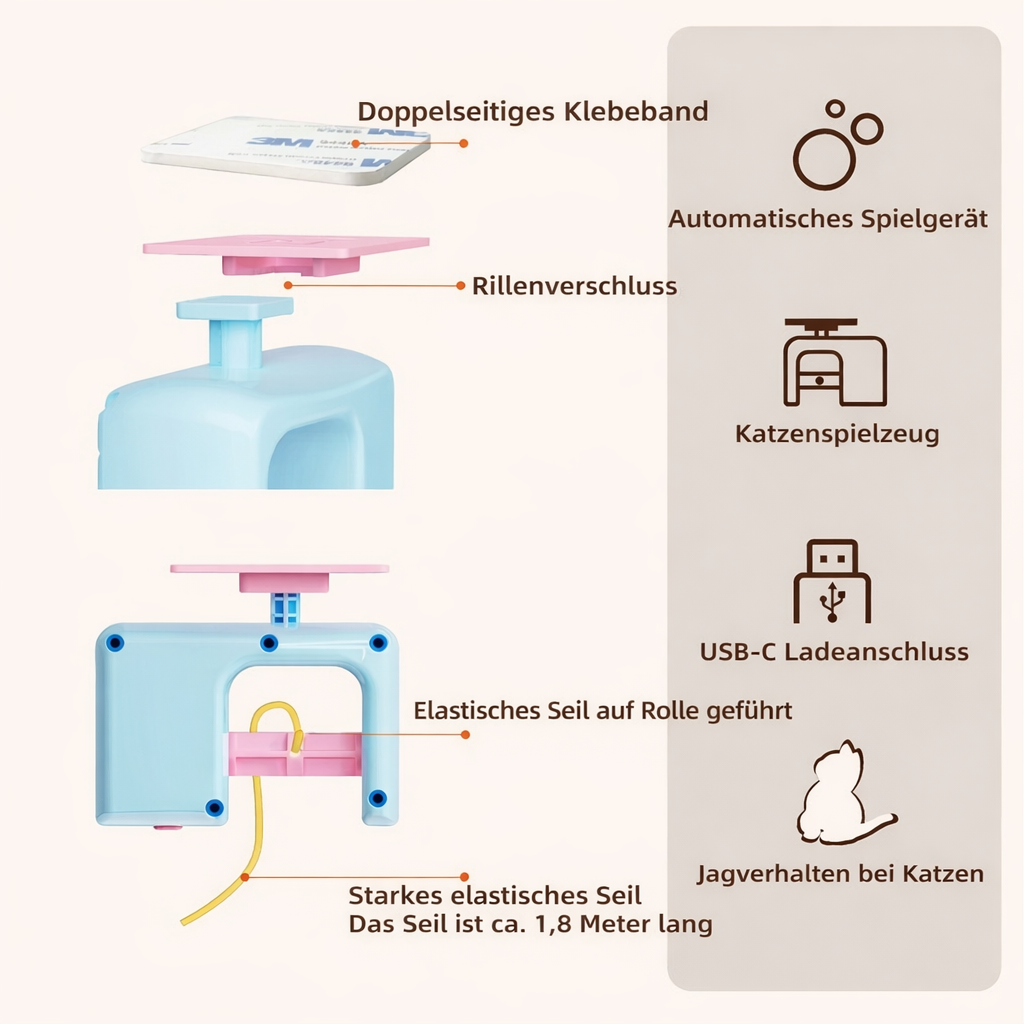 Elektrisches Katzen Türspielzeug mit Vogel