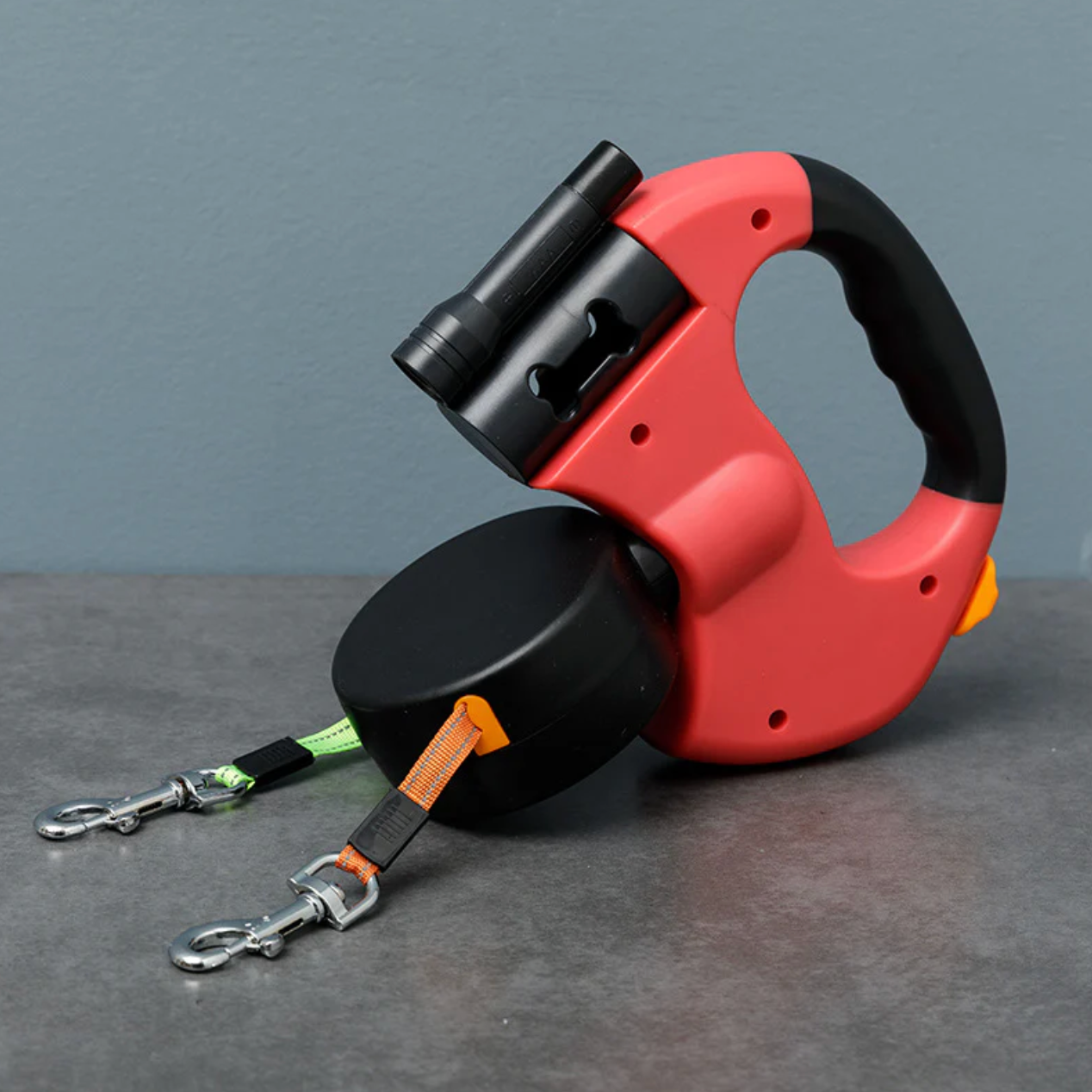 Doppel-Hundeleine mit LED-Licht