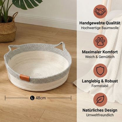 Handgeflochtenes Rattan-Katzenbett
