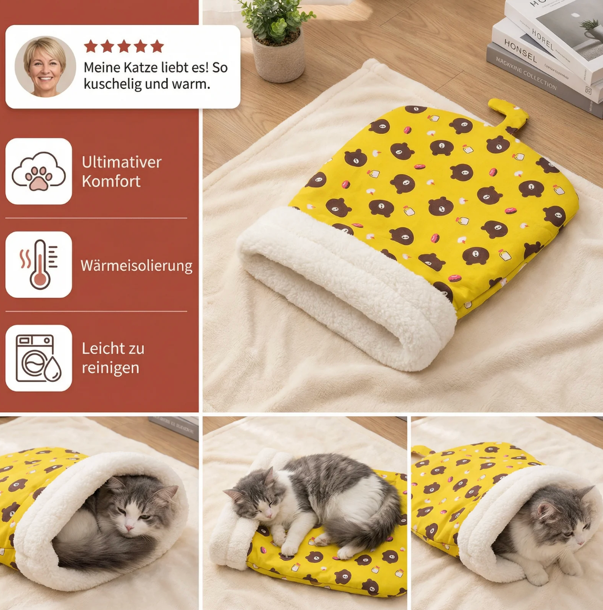 Flauschiger Kuschelsack für Katzen