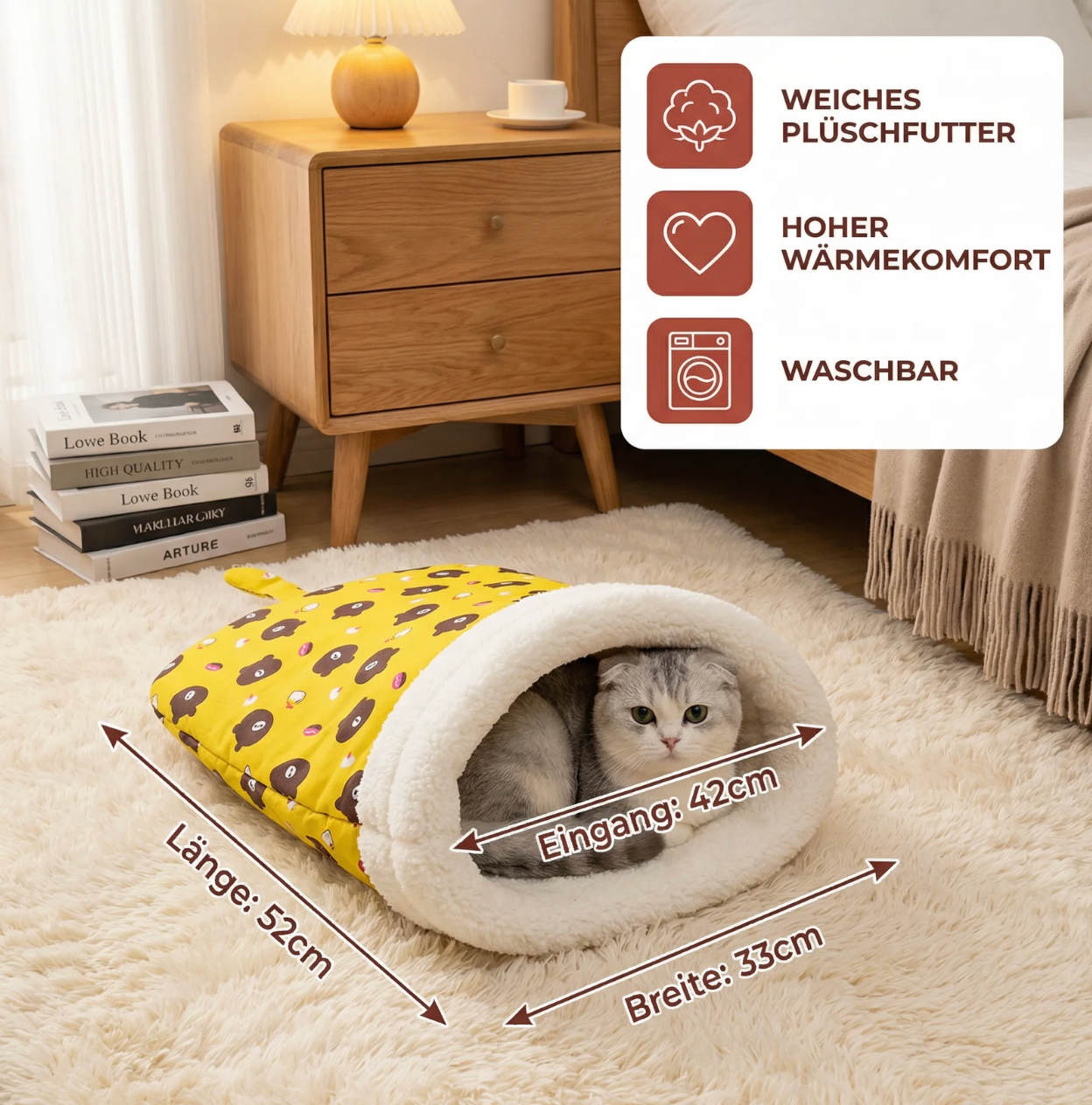 Flauschiger Kuschelsack für Katzen