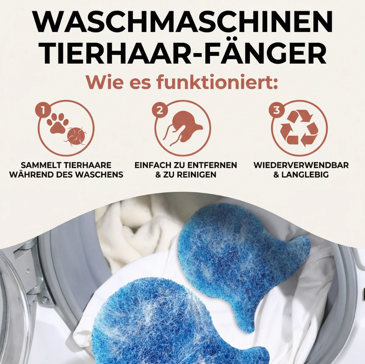 Tierhaar-Fänger für die Waschmaschine