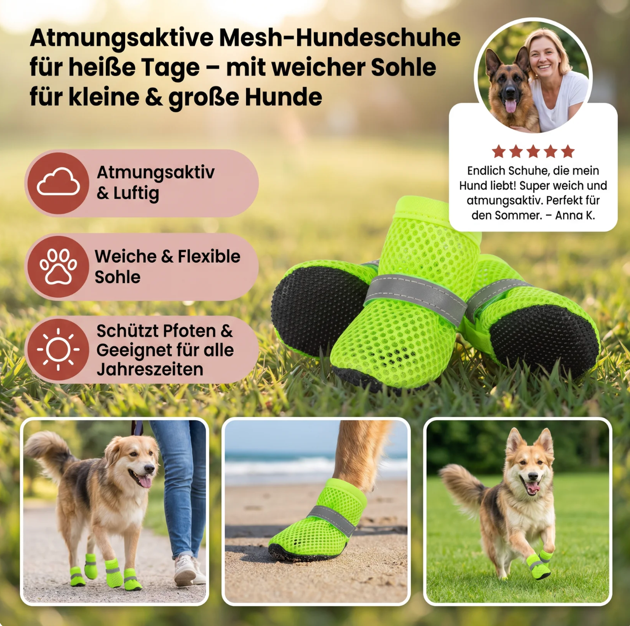 Pfotenschutz Hundeschuhe 4er-Set