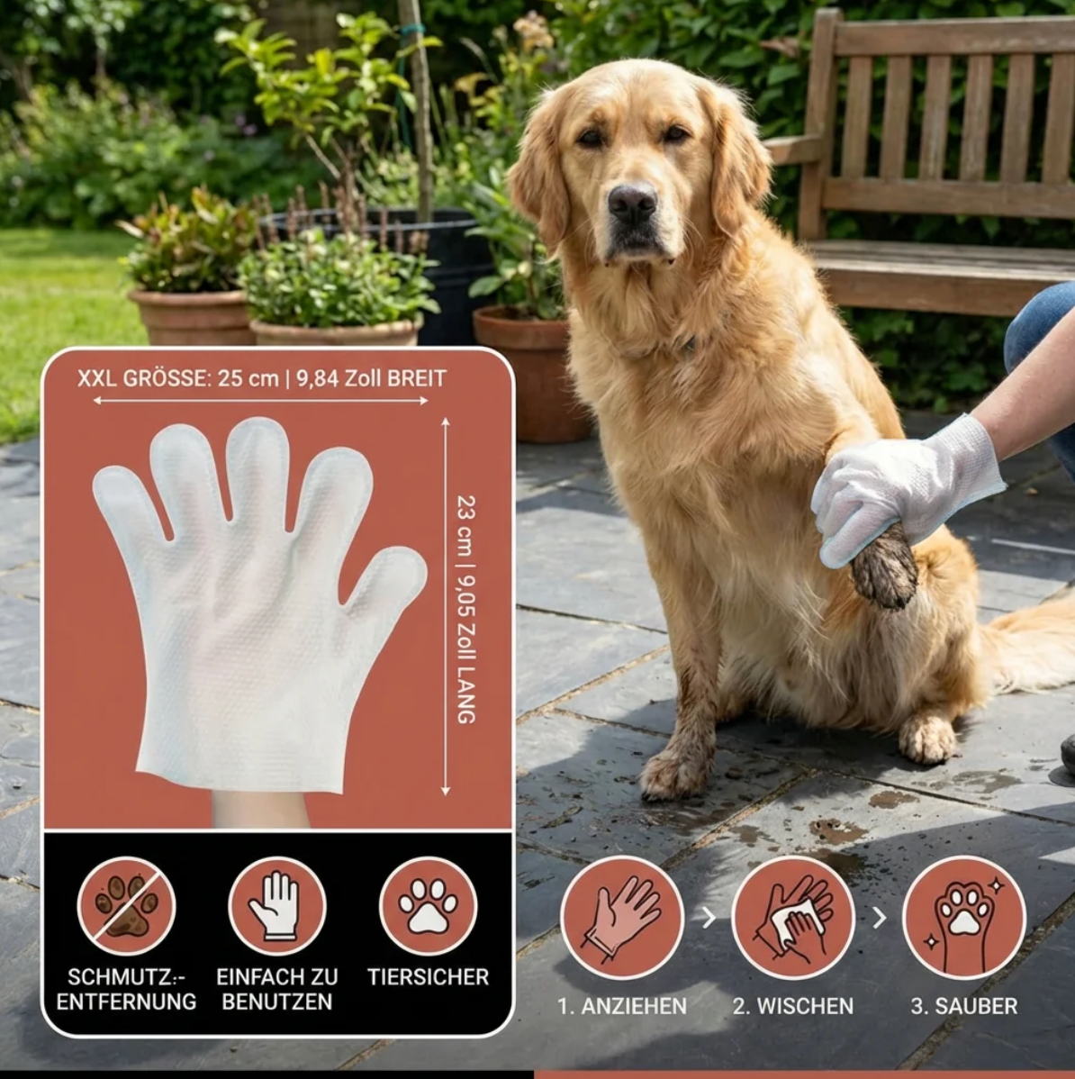 Pflegehandschuhe für Haustiere