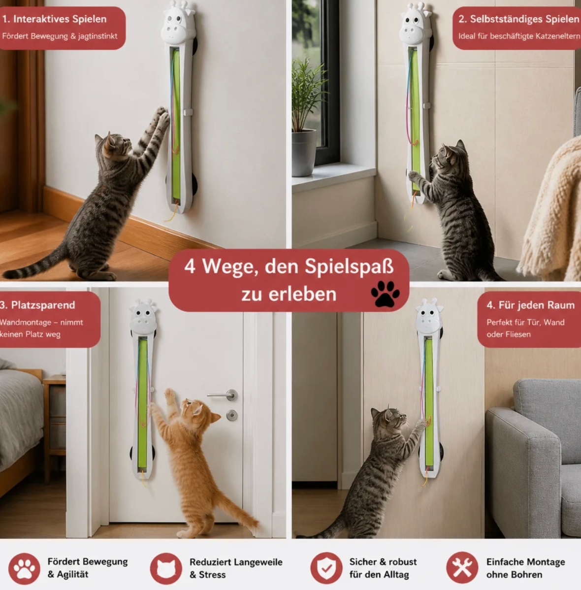 Interaktive Katzenangel mit Giraffen-Design
