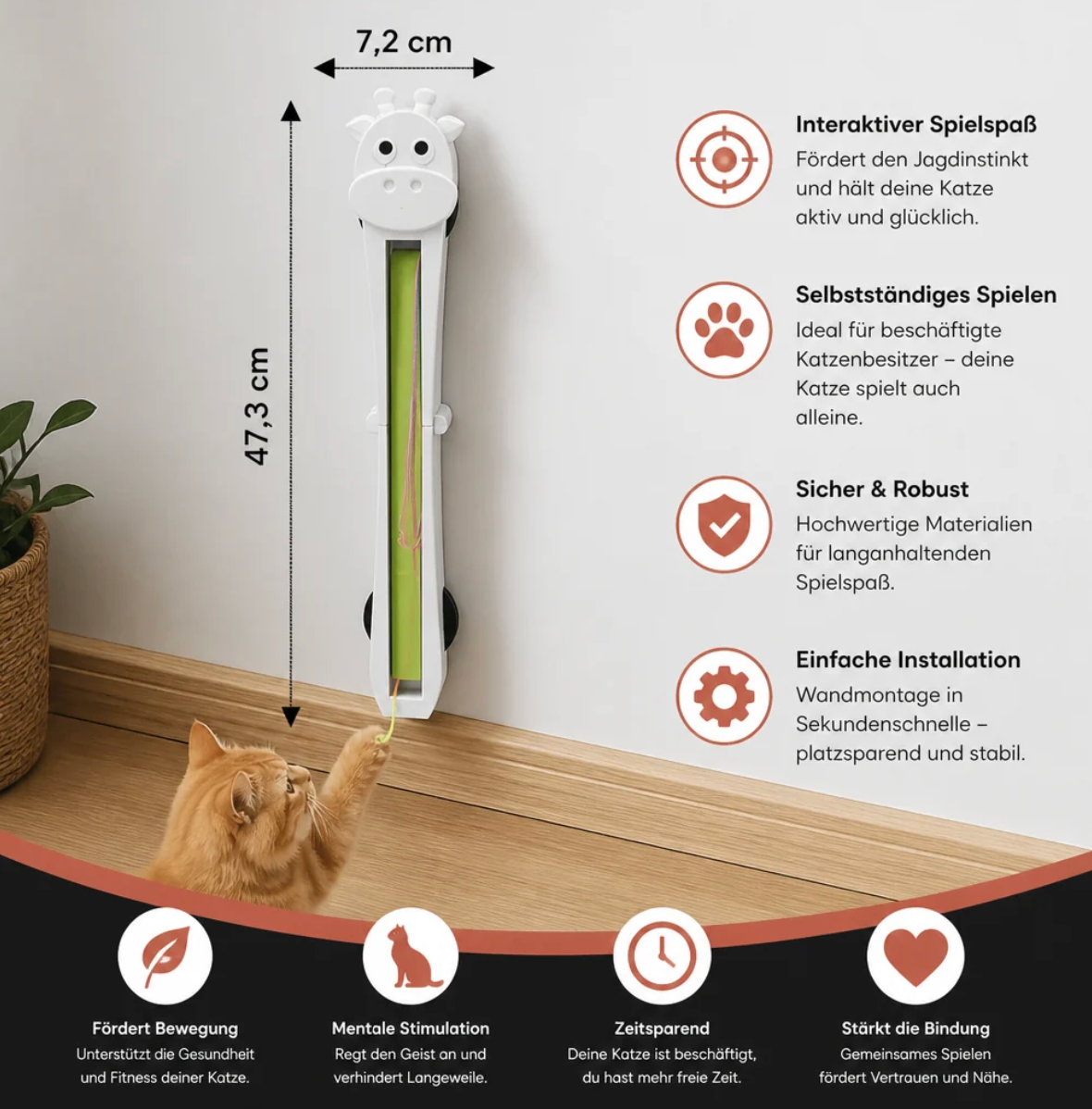 Interaktive Katzenangel mit Giraffen-Design
