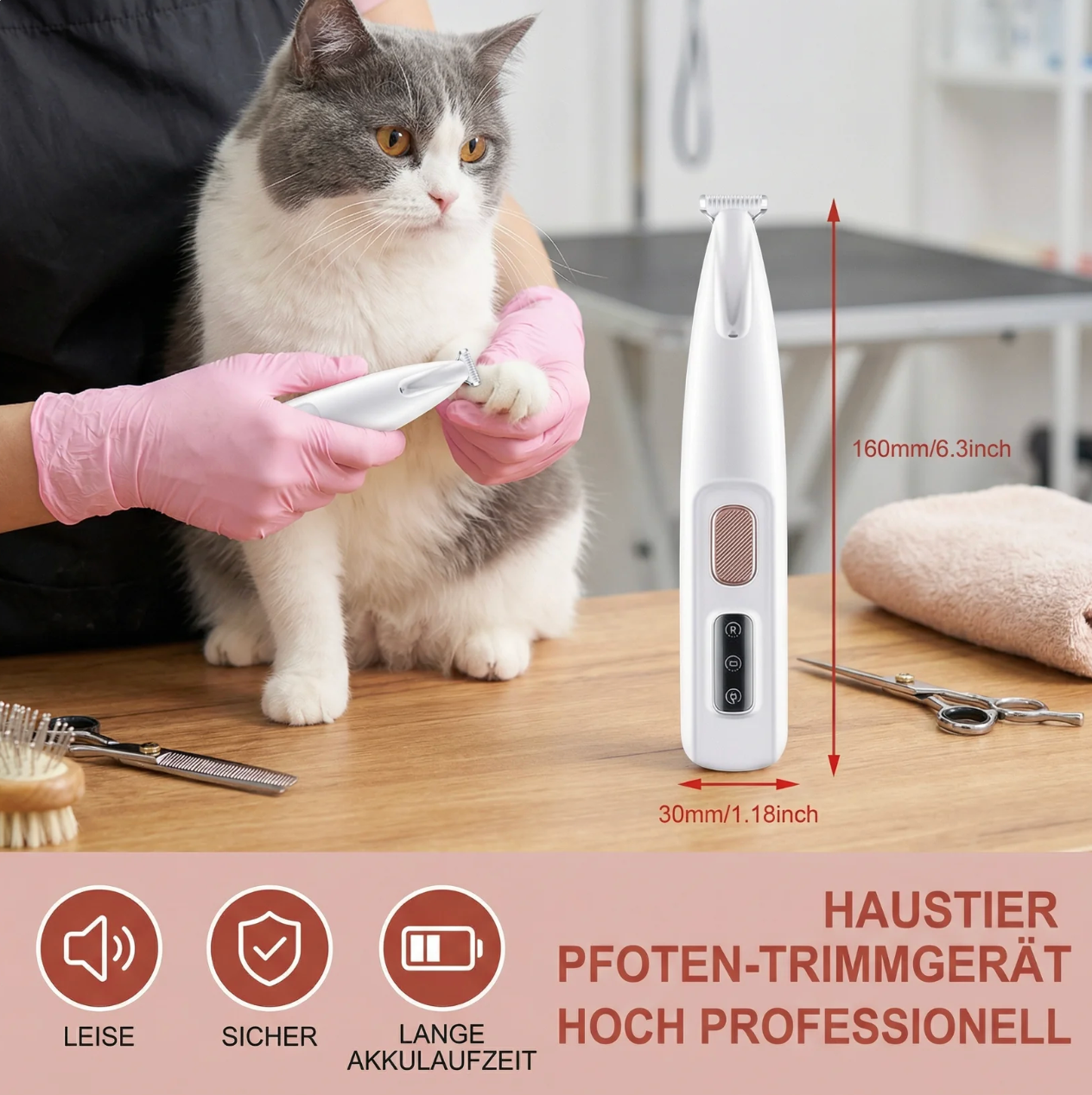 LED Pfotentrimmer für Katzen
