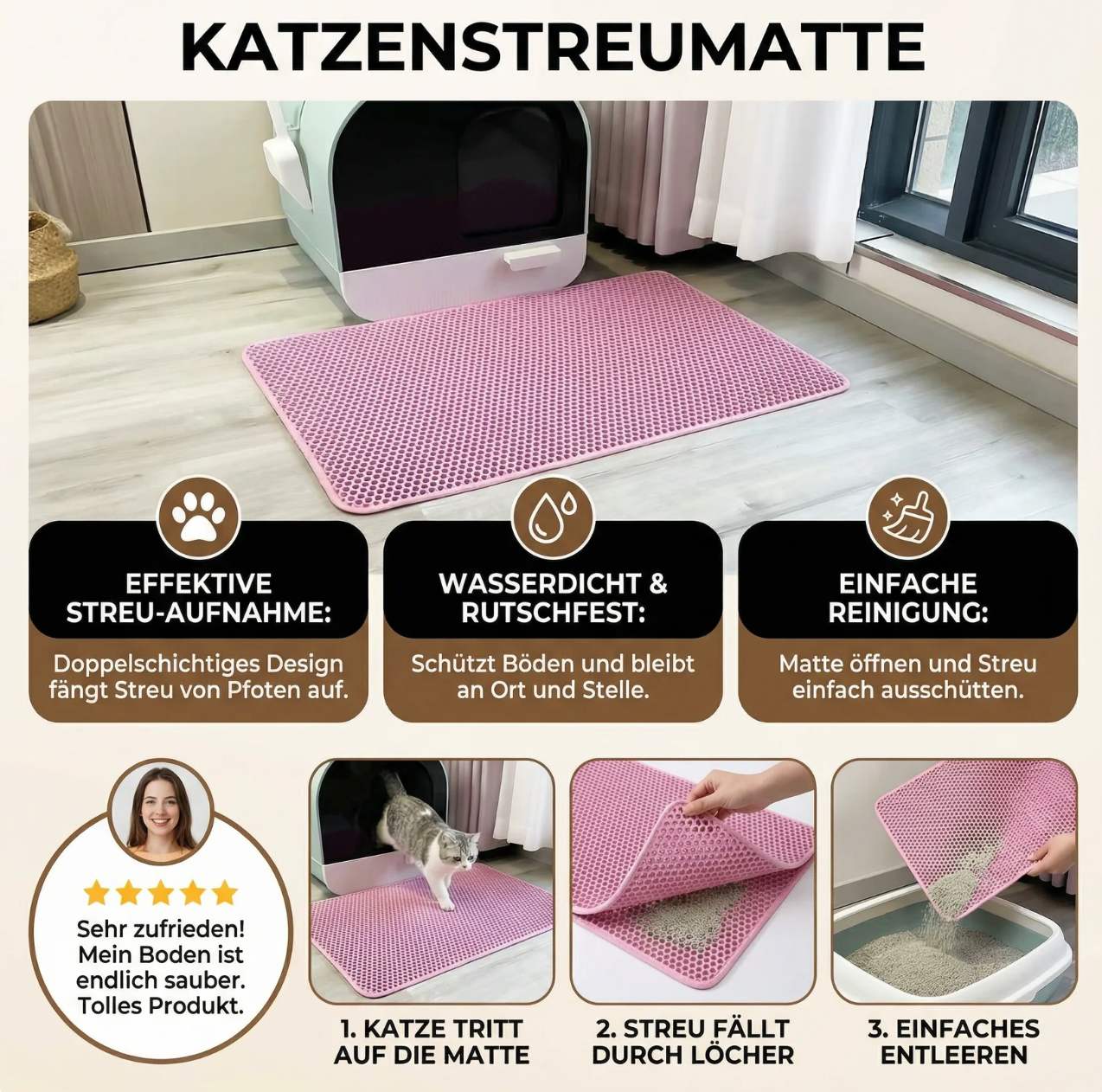 Doppellagige Katzenstreu Matte