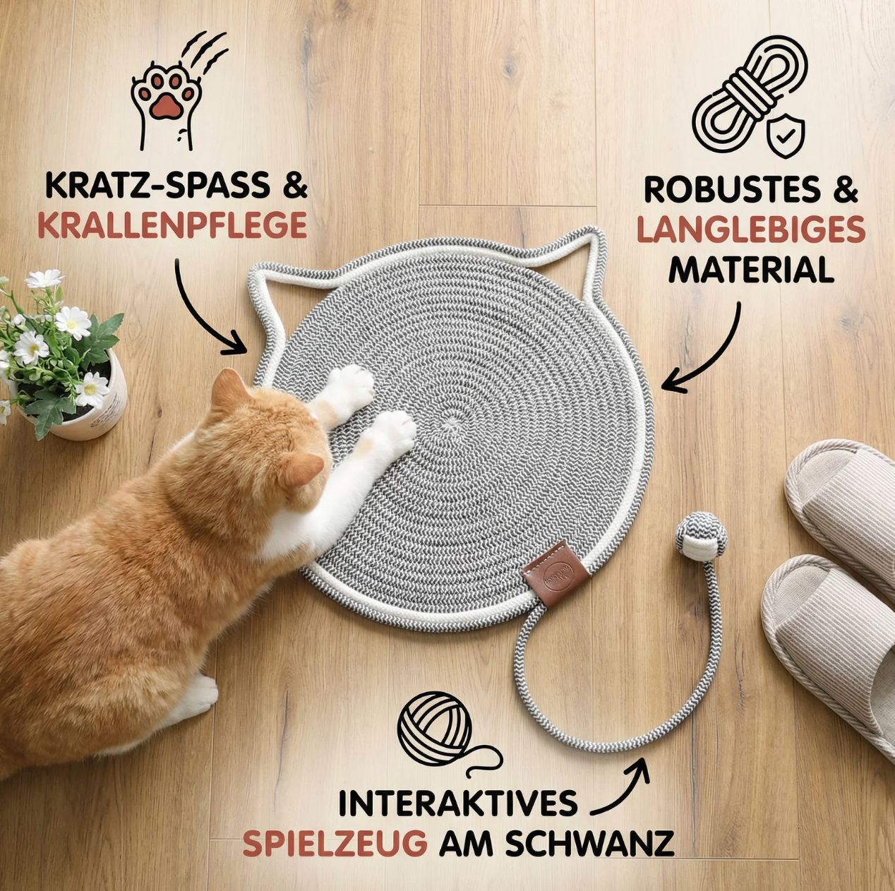 Katzen Kratzmatte mit Liegefläche