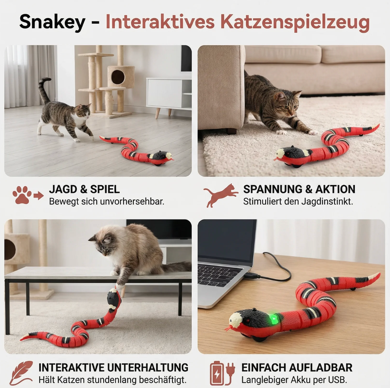 Interaktive Katzen-Spielschlange
