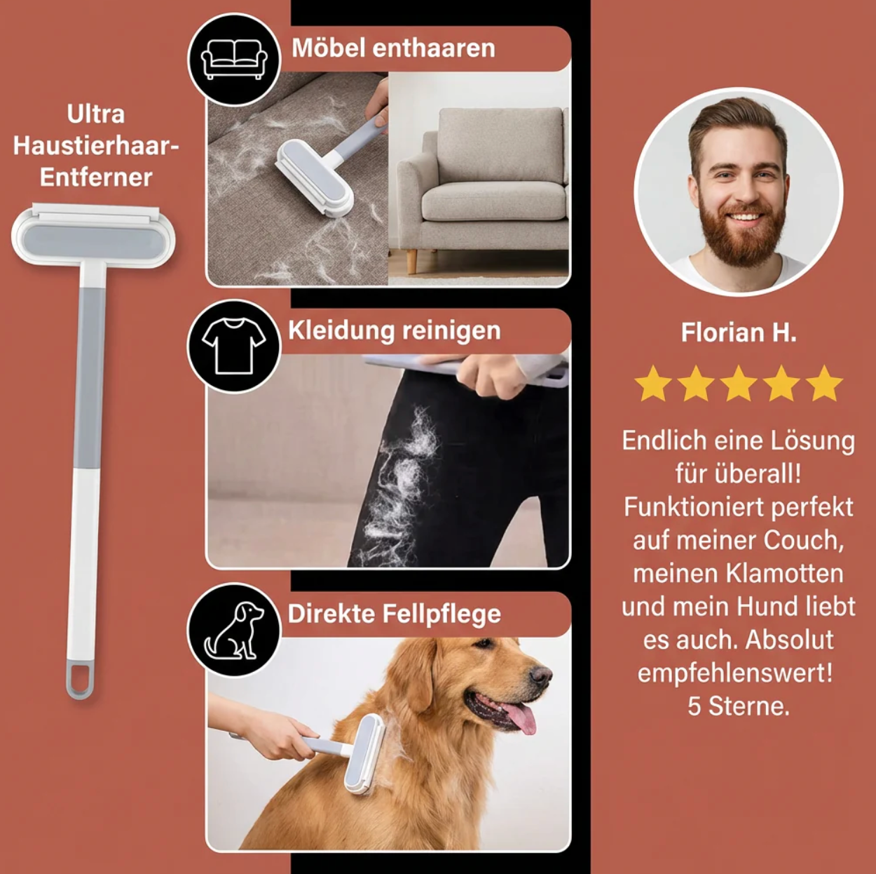 3-in-1 Tierhaarentferner