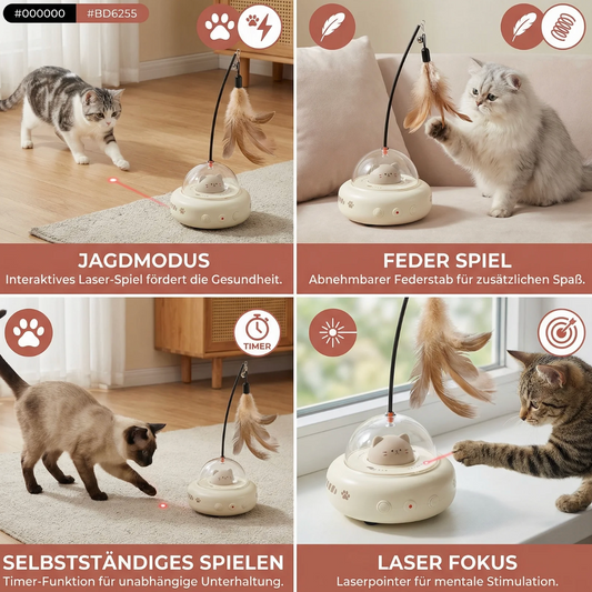 Interaktive Federangel für Katzen