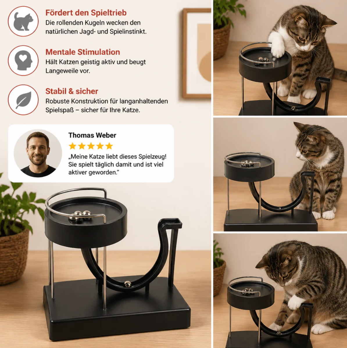 Interaktive Kugelbahn für Hunde & Katzen