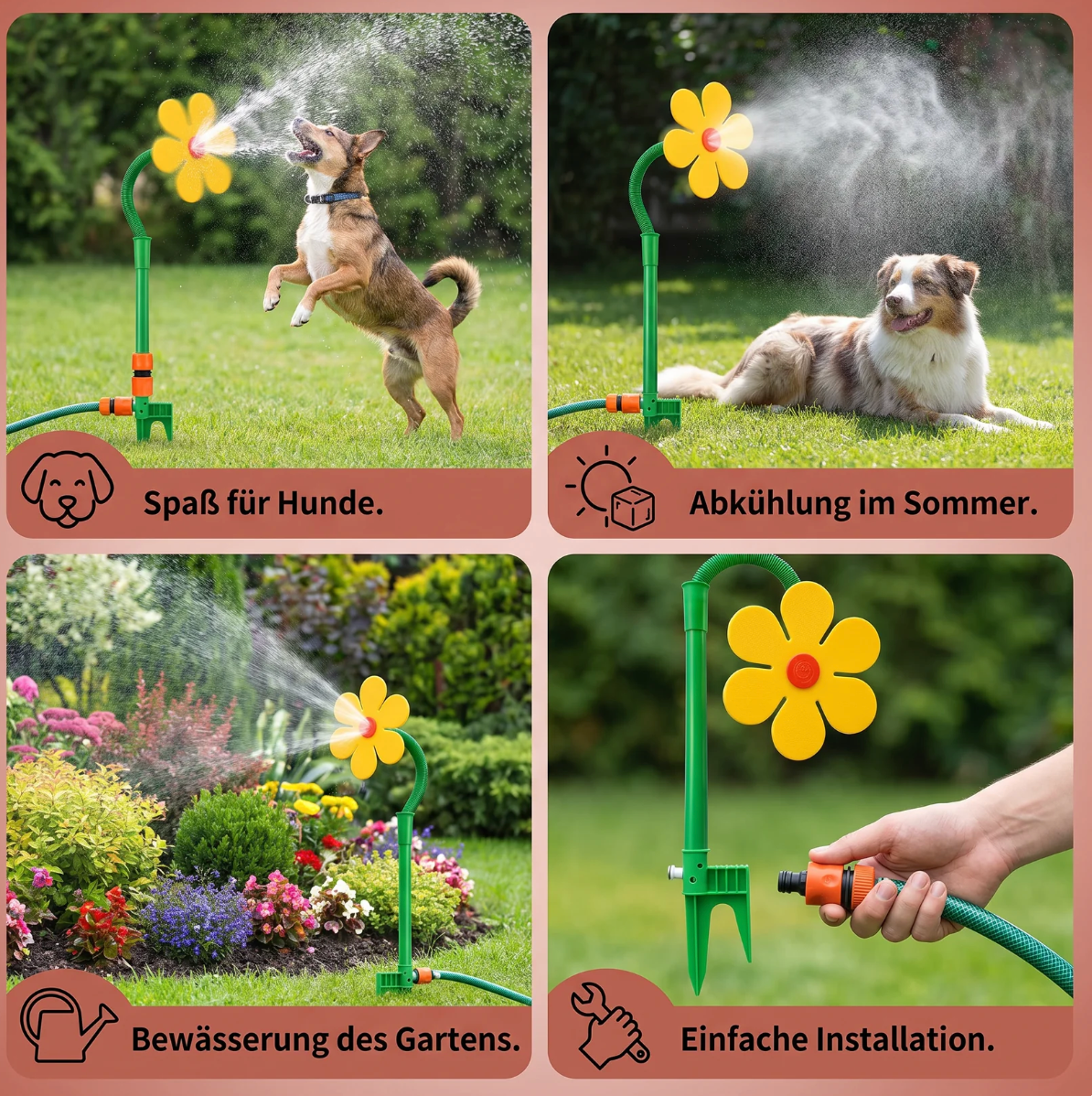 Tanzender Wassersprinkler für Hunde
