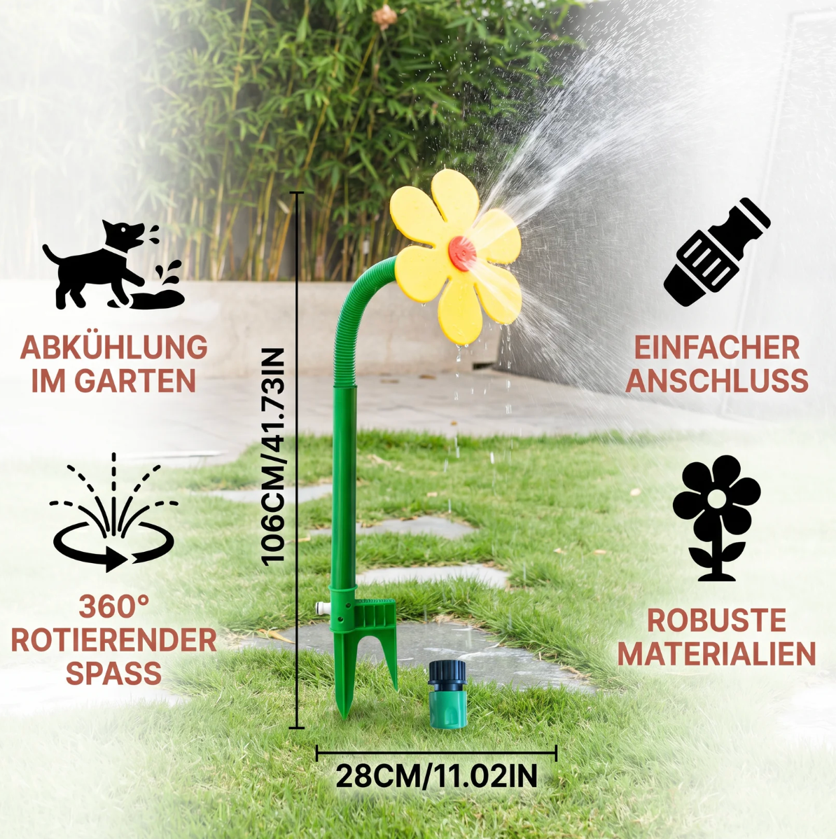 Tanzender Wassersprinkler für Hunde