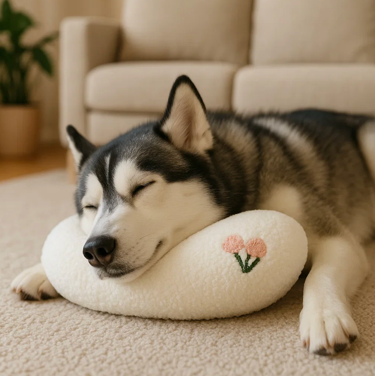 Mondförmiges Kuschelkissen für Hunde & Katzen