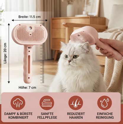 3-in-1 Dampf-Pflegebürste für Hunde & Katzen