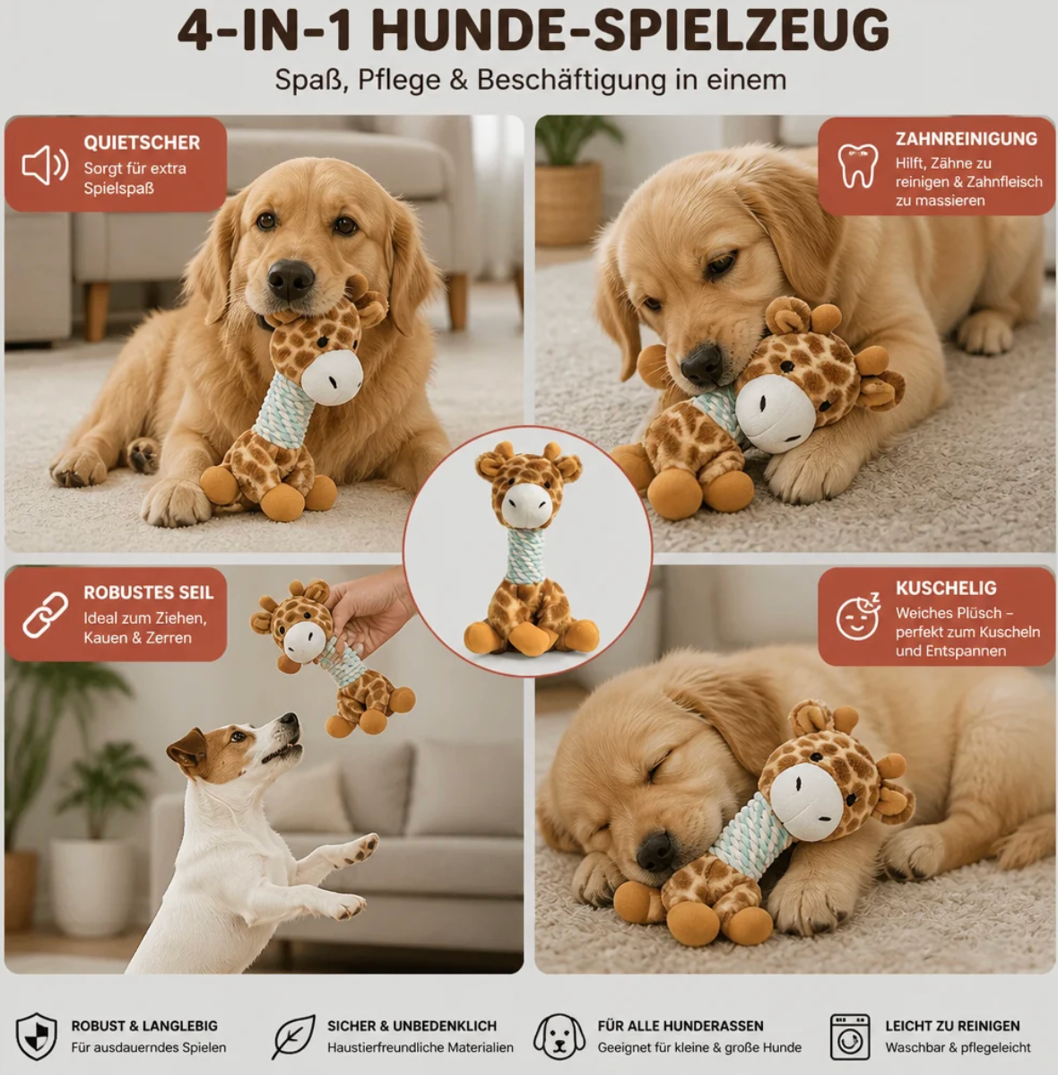 Plüsch-Kauspielzeug für Hunde