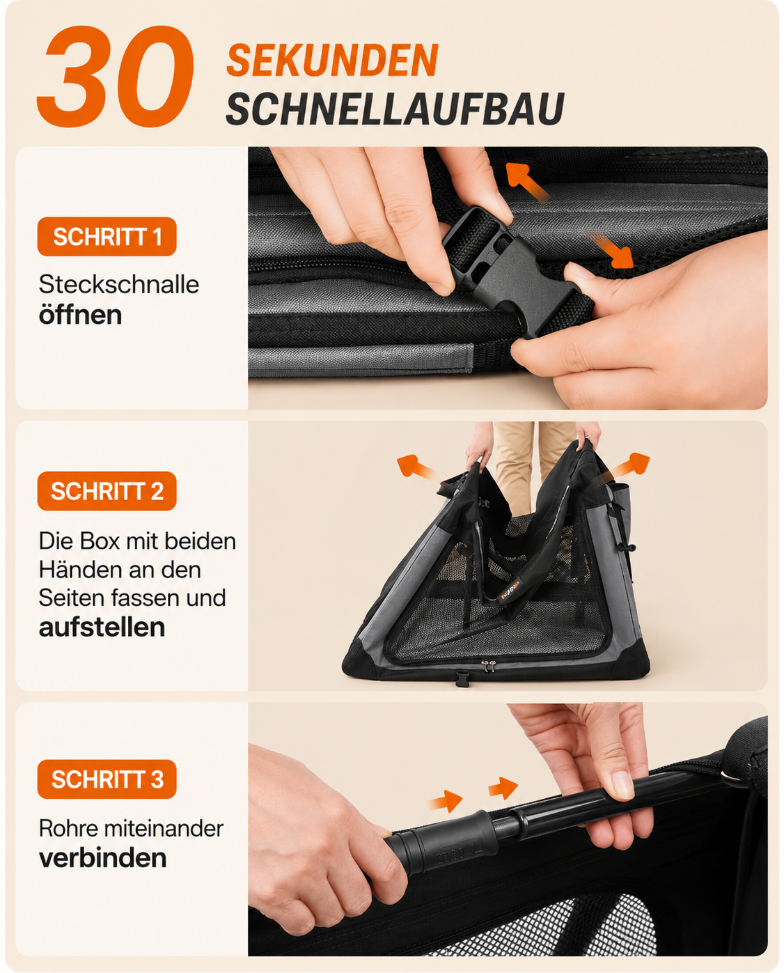 Faltbare Transportbox für Hunde & Katzen