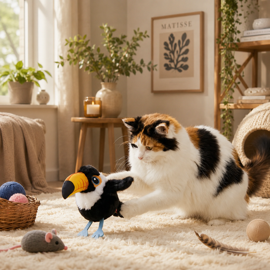 Interaktiver Flattervogel für Katzen