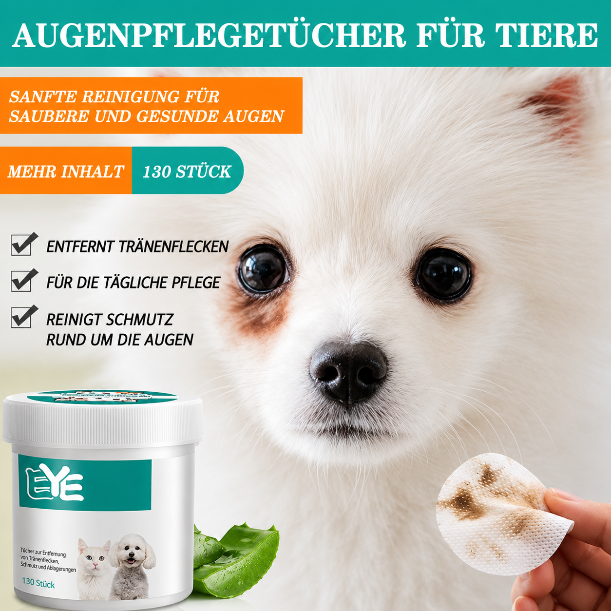 Augen- & Ohrenpflege Tücher für Hunde & Katzen