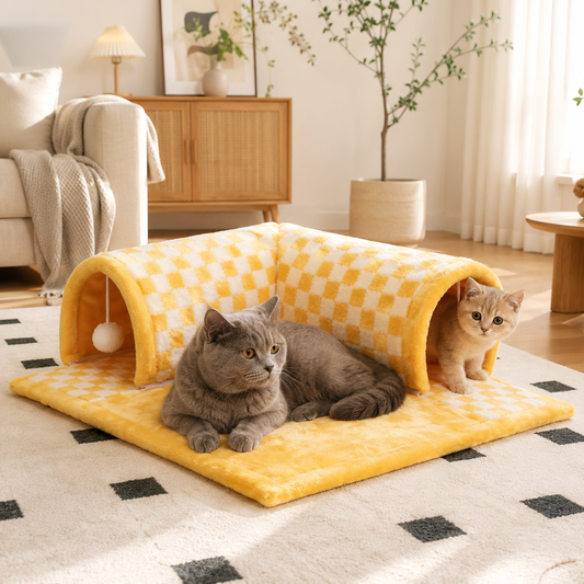 2-in-1 Katzen-Tunnelbett