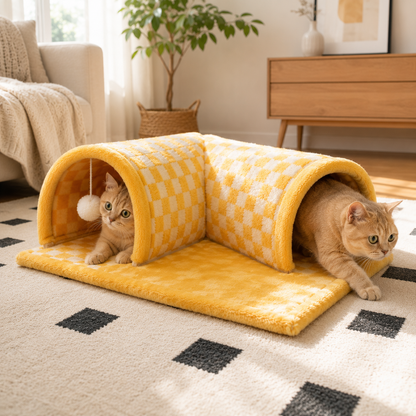 2-in-1 Katzen-Tunnelbett