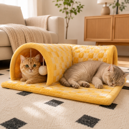 2-in-1 Katzen-Tunnelbett