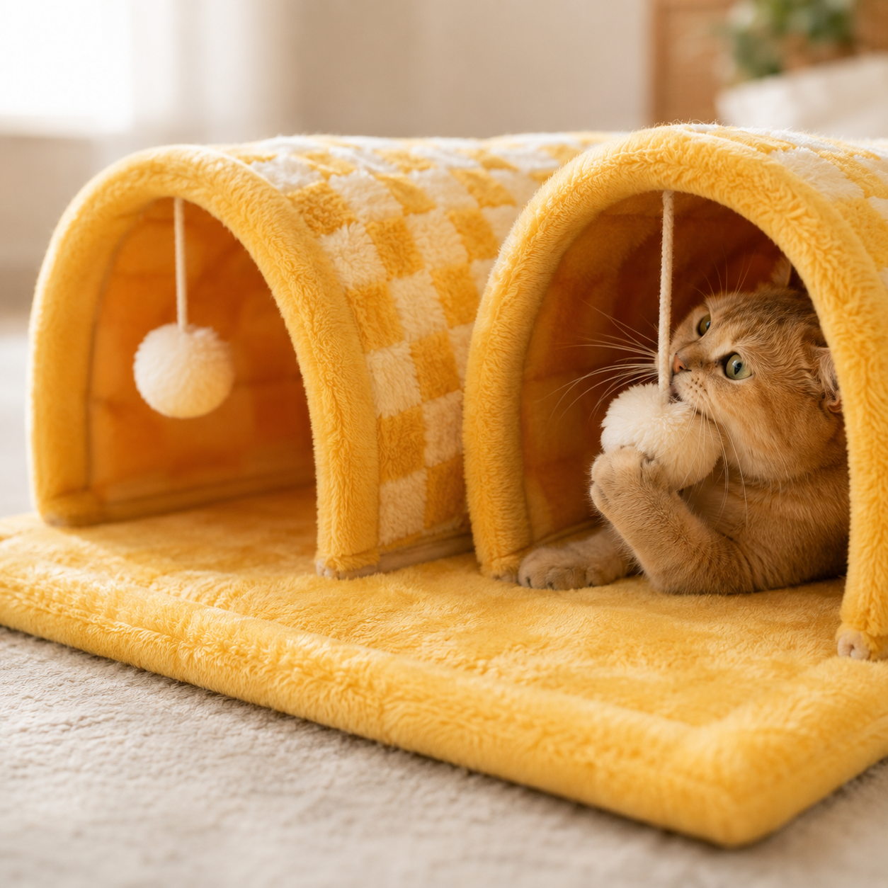 2-in-1 Katzen-Tunnelbett