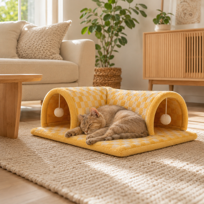 2-in-1 Katzen-Tunnelbett