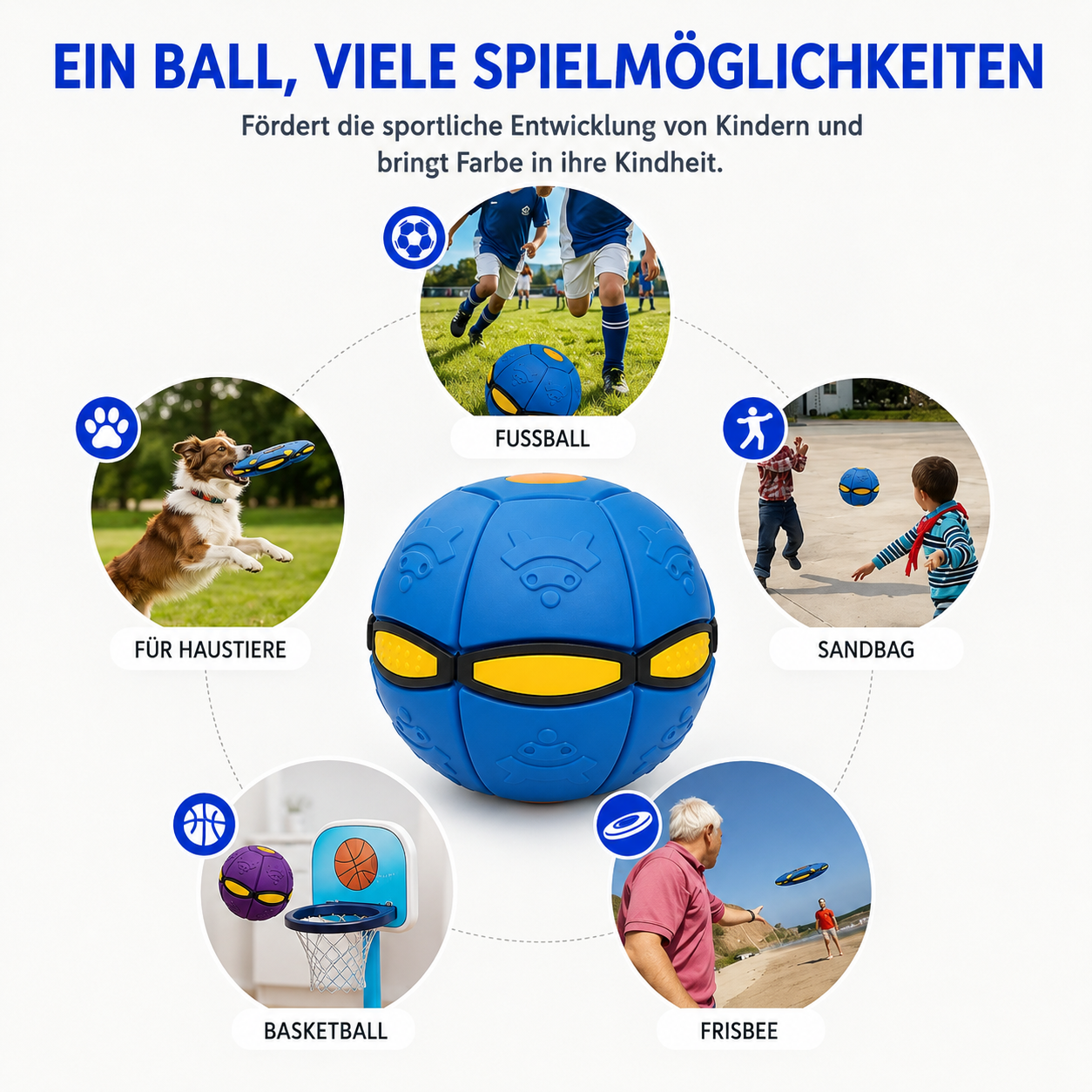 Springender UFO Hundeball