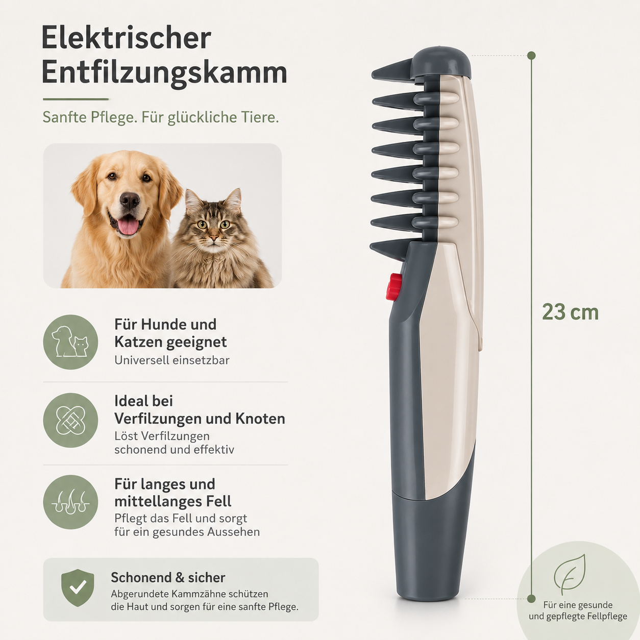 Elektrischer Entfilzungskamm für Hunde & Katzen