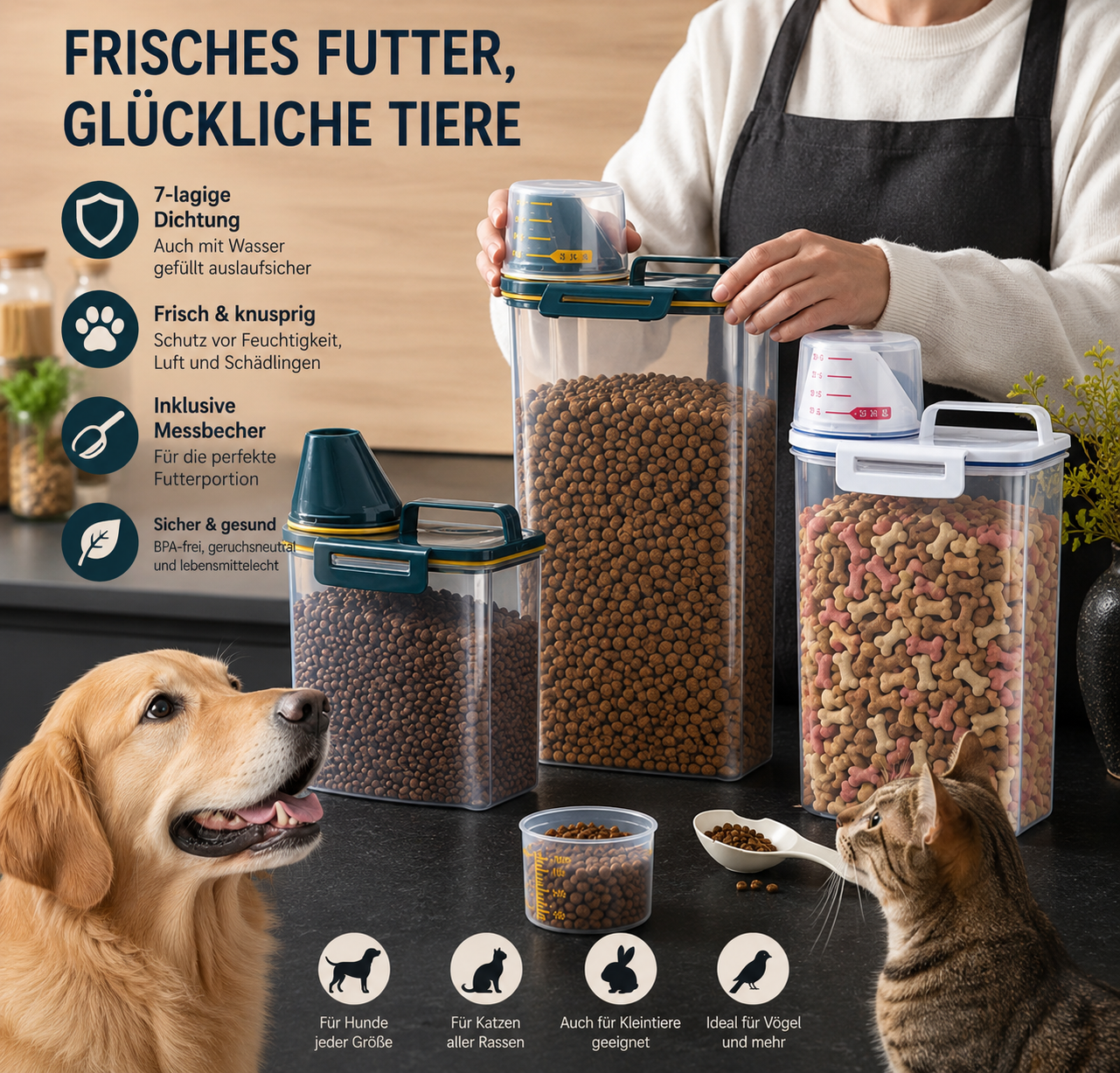 Luftdichter Futterbehälter für Hunde & Katzen