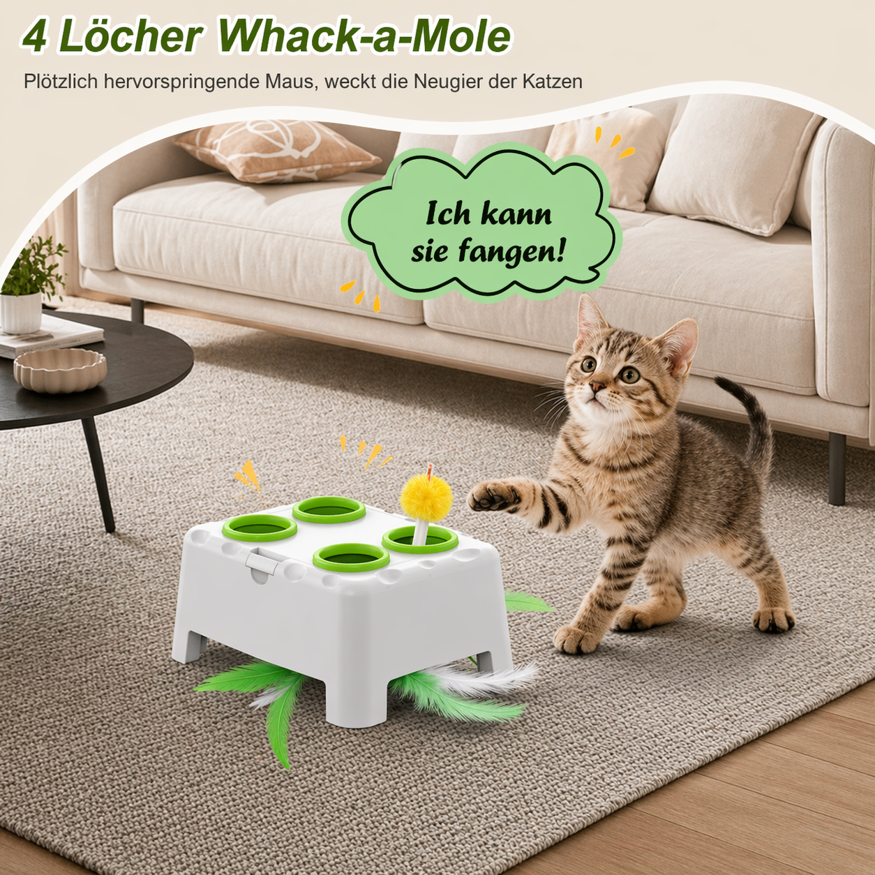 Automatisches Katzen Spielzeug mit Feder