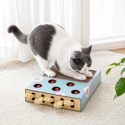 Interaktive Katzen Spielstation mit Kratzbrett