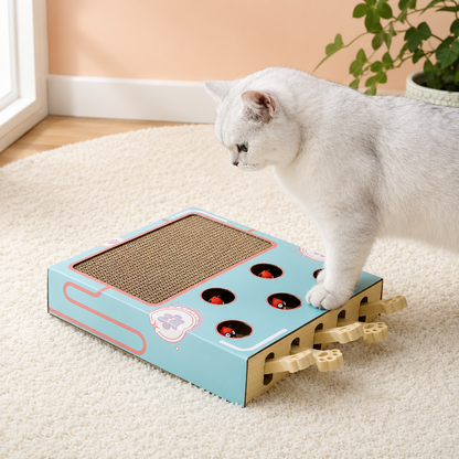 Interaktive Katzen Spielstation mit Kratzbrett