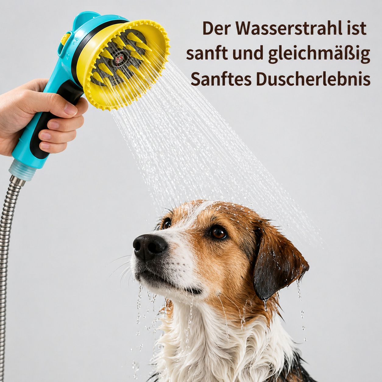 2-in-1 Haustier Duschkopf mit Bürste