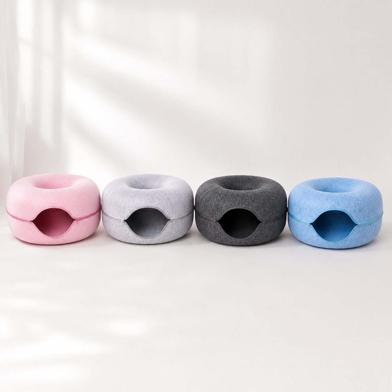 2-in-1 Donut Katzenbett mit Spieltunnel