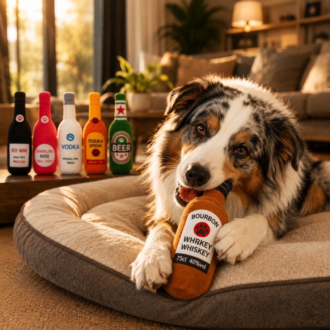Quietsch-Flasche für Hunde
