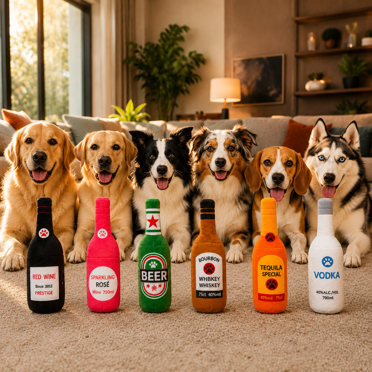 Quietsch-Flasche für Hunde