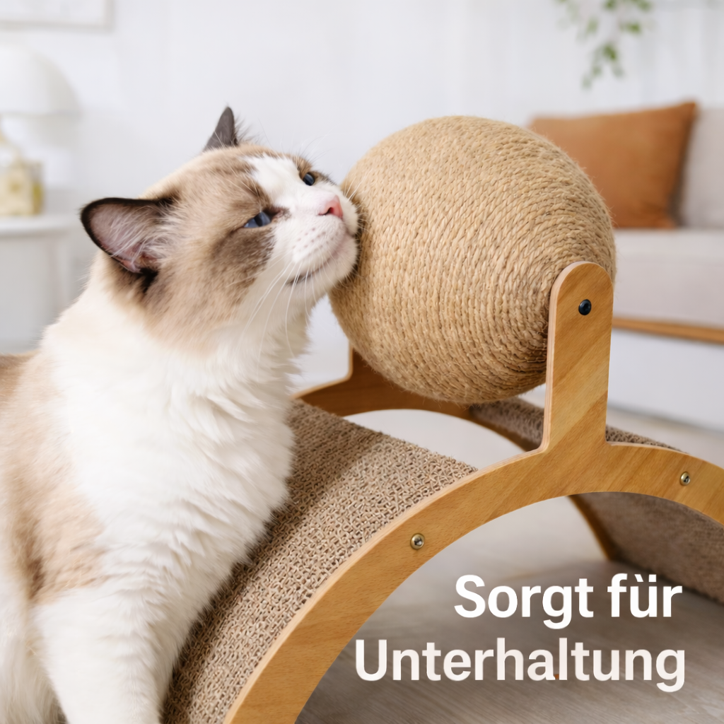 2-in-1 Holz-Kratzball für Katzen