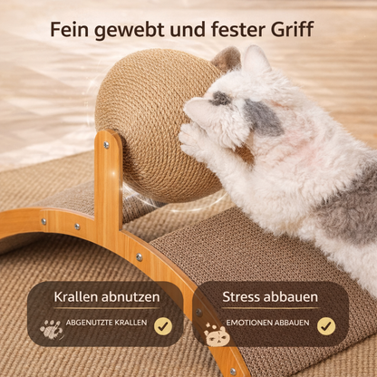 2-in-1 Holz-Kratzball für Katzen